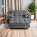 oaaktu Large Size Convertible Sleeper Sofa Bed, Polka dot Velvet Pull Out Futon by Unknown