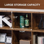 8 Cube Storage Organizer Bookshelf, Industrial Horizontal Bookcase, Accent - Image 4