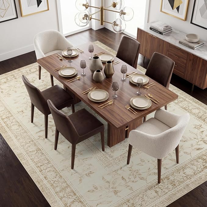 GarveeHome Vintage Beige Area Rug 8x10 - Image 4