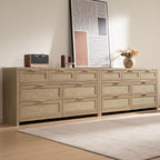 SICOTAS 7 Drawer Dressers for Bedroom Set 2, Long Rattan Dresser, Dresser TV - Image 2