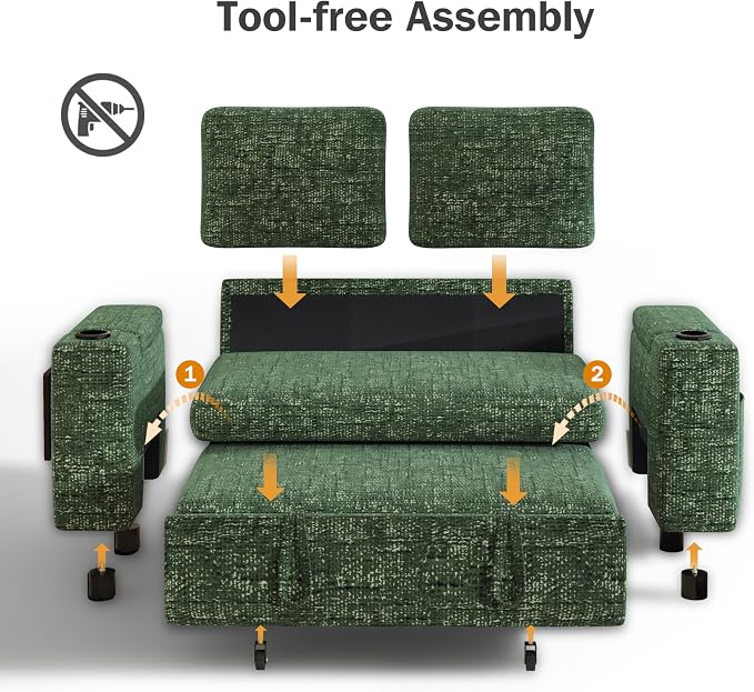 Vipbear 65" Loveseat Sleeper Sofa - Image 3