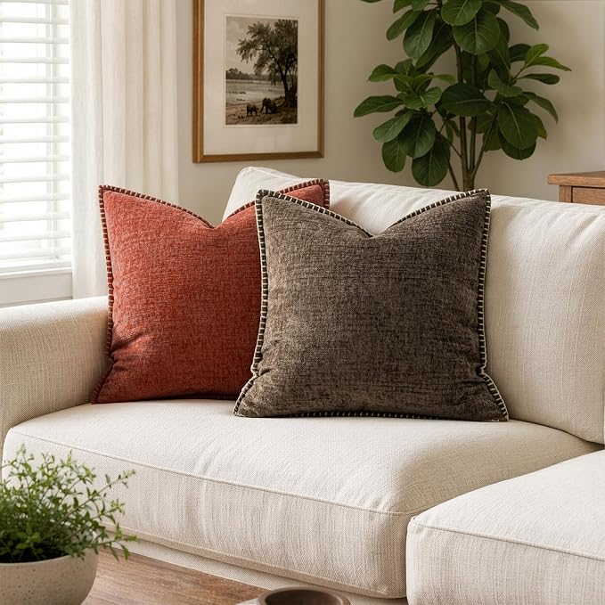 MIULEE Decorative Lumbar Throw Pillow Covers 12x20 Inch Brown 2 Pack | - Image 5