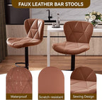 Nalupatio Modern Bar Stools Set of 4, Faux Leather Upholstered Swivel Bar Stools - Image 3