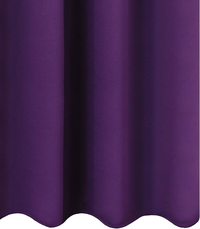 Purple Blackout Curtains 52 x 84 Inch Length/Set of 2 Curtain Panels/Thermal - Image 9