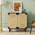 31.5" Black Accent Storage Cabinet, Modern Boho Sideboard by YHFEXYT