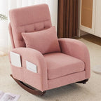 VINGLI Teddy Fleece Low Seat Rocking Chair, Boucle Upholstered Nursery Glider by VINGLI