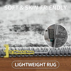 8x10 Area Rugs for Living Room Bedroom Dining Room Washable Black Grey | Soft - Image 6