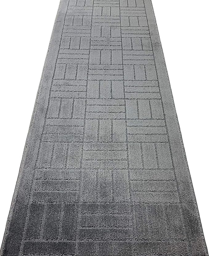 20 Ft Charcoal Extra Long Hallway Runner Rug, Non Slip Washable | Indoor Soft - Image 3
