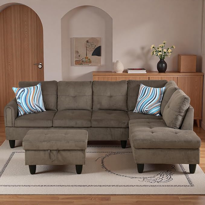 97.5" L Shaped Couch Set, Modular Sectional Couches by Topcomfy