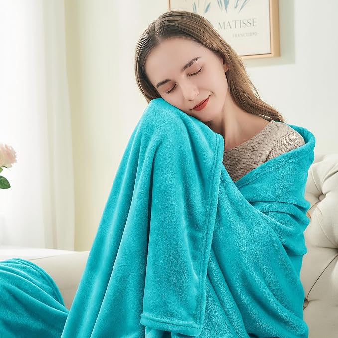 BEDELITE Fleece Blanket Soft Plush King Size Bed Blanket Peacock 108"x90" | - Image 4