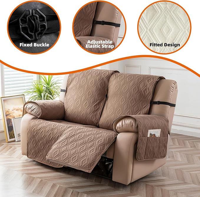 Genina Waterproof Loveseat Recliner Cover Non-Slip, Sofa Cover - Image 7