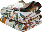 LUTBM Boho Throw Blanket for Bed 100% Cotton Soft Breathable Quilt Floral by LUTBMFindYourFreeSpiritatHome