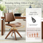 HULALA HOME Faux Leather Home Office Chair - Image 3