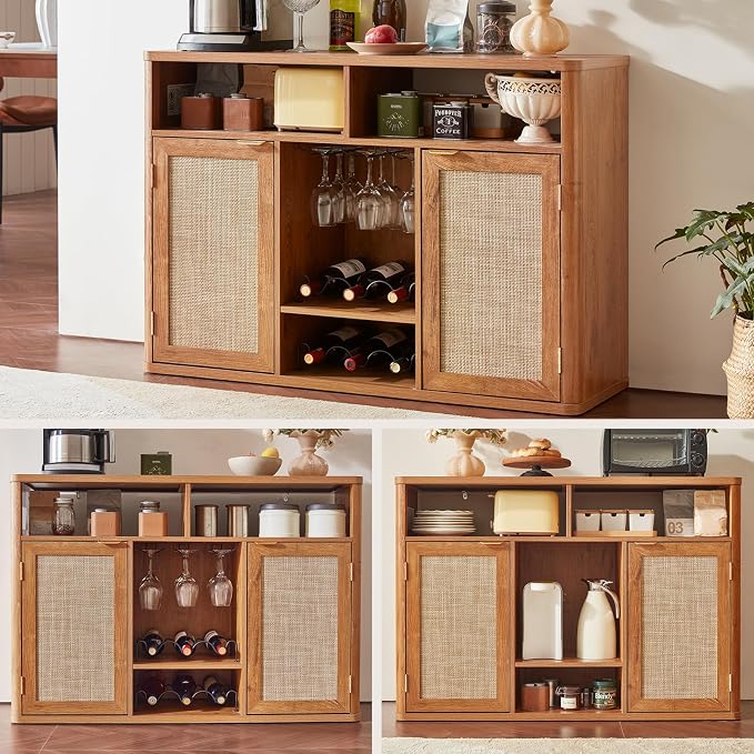 Lerliuo Rattan Wine Cabinet - Image 6