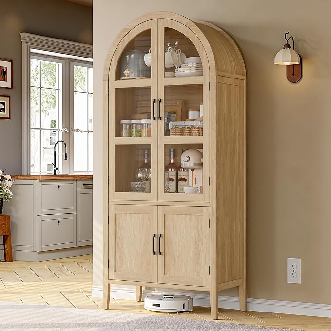 ONBRILL 71" Tall Arched Cabinet, 5-Tier Arched Kitchen Pantry by ONBRILL