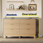 BORNOON 53" Long Dresser for Bedroom, 6-Drawer Dresser - Image 3