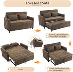 3 in 1 Convertible Sleeper Sofa Bed, 56.9" Small Pull Out Couch Bed - Image 6