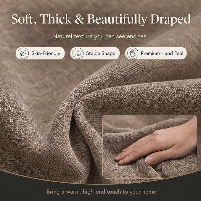Mini Chenille Linen Blend Upholstery Fabric by the Yard, 57 Inch Wide Soft - Image 8