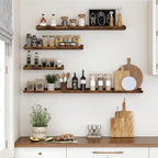 Floating Shelves for Wall, 16 inch Wood Floating Shelves Set of 2, Picture - Image 5