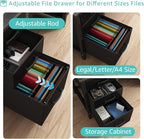 Lufeiya Computer Desk with File Drawers Cabinet, 47 Inch Reversible Home Office - Image 5