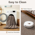 5x7 Coffee/White Area Rug Washable Non-Slip Soft - Image 7