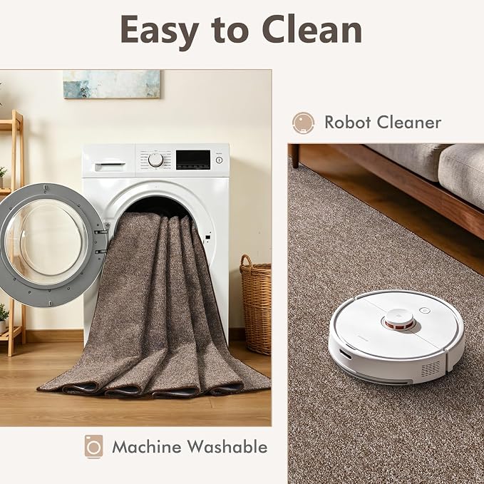 2x10 Coffee/White Runner Rug Washable Non-Slip - Image 7