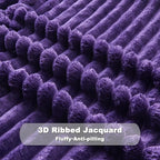 NEWCOSPLAY Fleece Ribbed Cozy Throw Blanket - Image 7