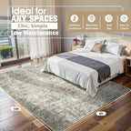 8x10 Area Rugs for Living Room Washable Bedroom Dining Room Beige Brown | - Image 2