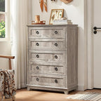 Joaxswe Farmhouse 5 Drawer Dresser - Image 5