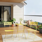 Bistro Table and Chairs Set of 2, 3 Piece Outdoor/Indoor Folding Patio Bistro - Image 2
