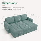 HONBAY Modular Sectional Couch Sleeper Sofa Bed - Image 2