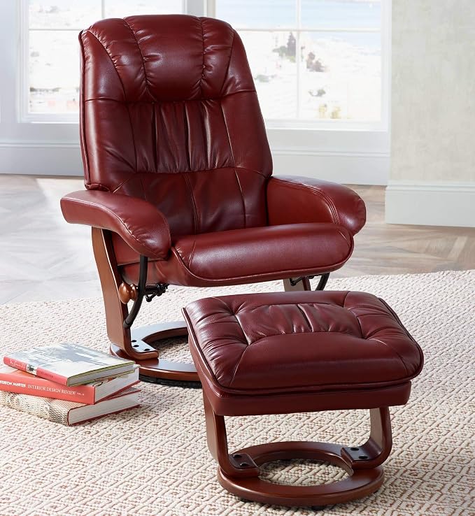 Benchmaster Kyle Ruby Red Swivel Faux Leather - Image 2
