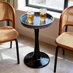 Gesodant Boho Chic Round Side Table, Stable Hourglass Pedestal Base, Unique - Image 2