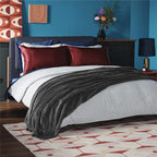 Bedsure GentleSoft Fleece Blankets King Size Dark Grey - Image 8