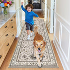 HEBE Hallway Runner Rug 2'x6', Washable Non Slip Kitchen Rug Runner | Soft Boho - Image 8