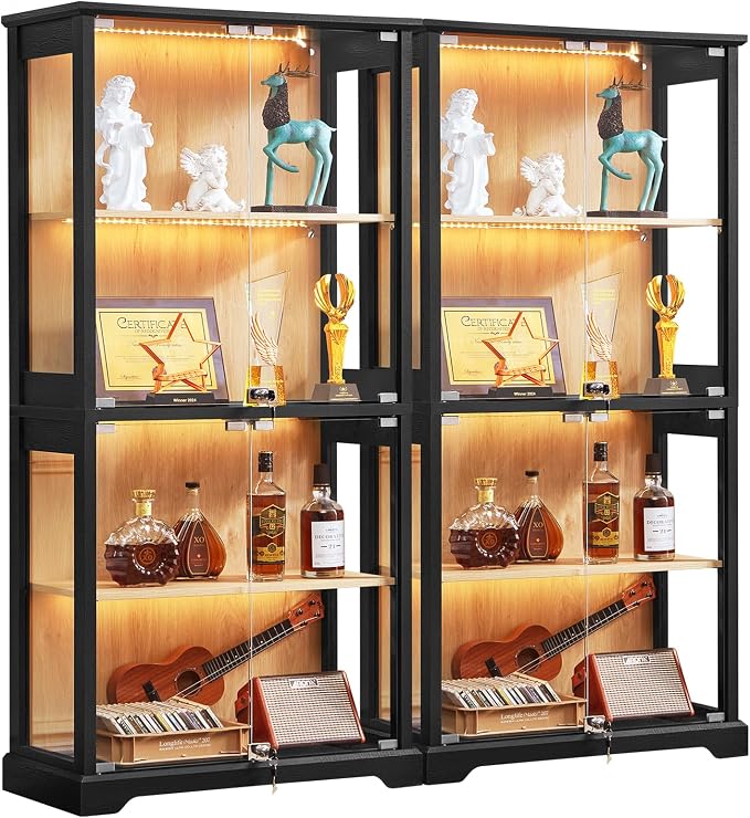 LELELINKY Farmhouse Display Cabinet Set of 2 by LELELINKY