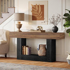 Tribesigns 63-Inch Long Console Table, 2-Tier Entryway Table Sofa Table - Image 6