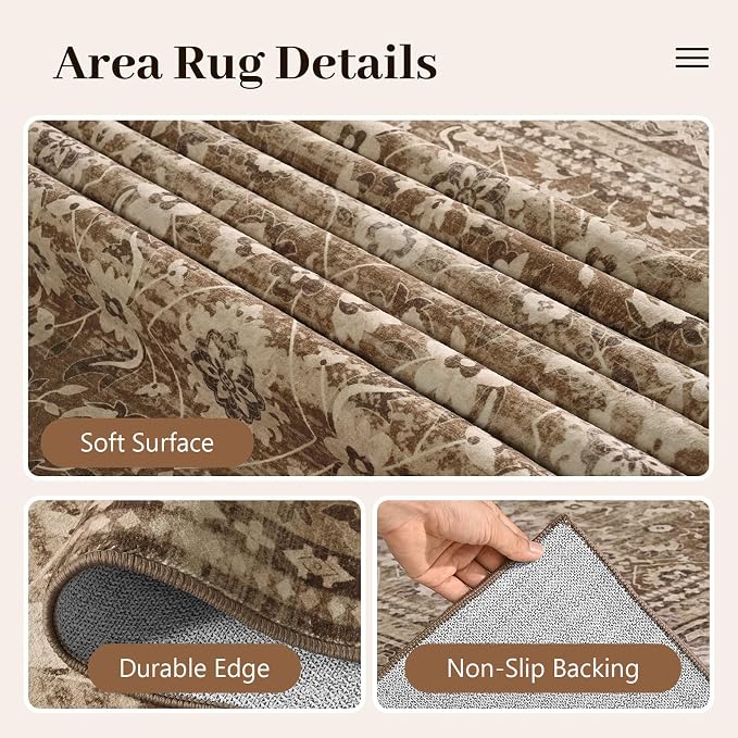 6x9 Ft Large Area Rugs for Living Room, Soft Non-Slip Machine Washable Rug - Image 7