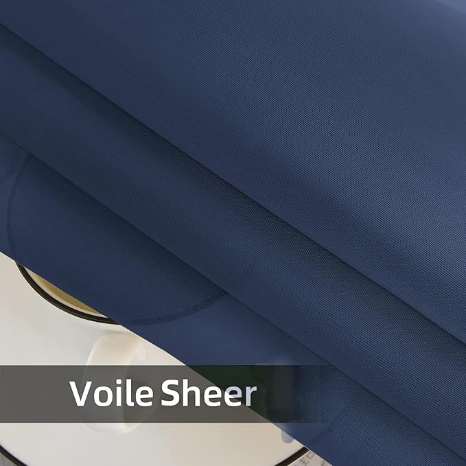 SpaceDresser Sheer Voile Window Treatment Rod Pocket Curtain Panels - Image 5