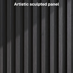 BELLEZE Set of 2 65 Inch Fluted TV Stand, Mid Century Modern Entertainment - Image 8