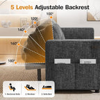 Sunny Heart 82" L Shaped Sectional Sleeper Sofa Bed - Image 7