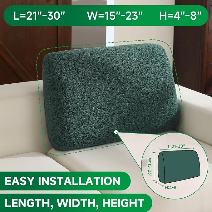 OHSIO Couch Cushion Covers for Sectional Sofa, Stretch Soft Sofa Slipcovers - Image 2