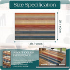 Front Door Mat Indoor Outside Entrance 2x3 Modern Ombre Rainbow Rug | Non-Slip - Image 7