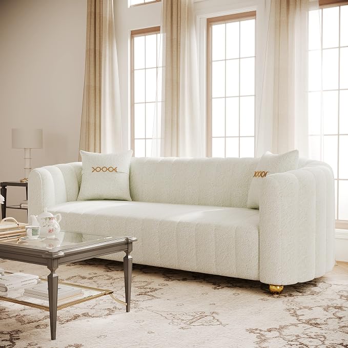 83.46" Fabric Couch for Living Room, Cute Modern Sofa - Image 5