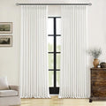 Beige White Pinch Pleated Linen Curtains 94 Inches Long 2 Panels | Memory by Twodrapes