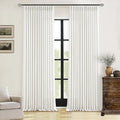 Beige White Pinch Pleated Linen Curtains 96 Inches Long 2 Panels | Light by Twodrapes