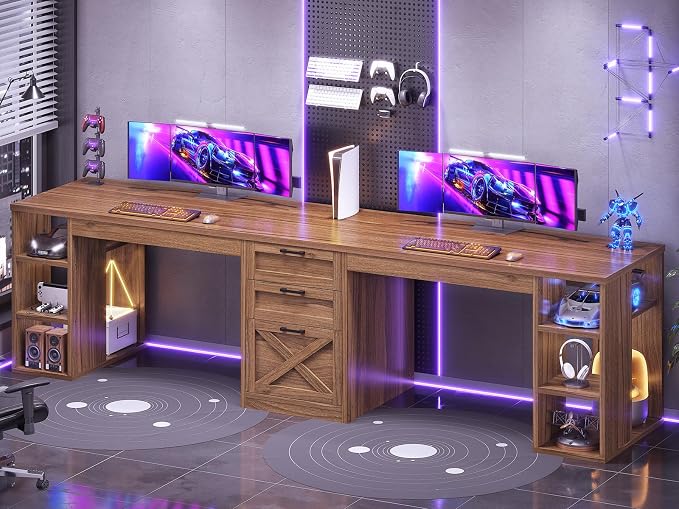 SEDETA Farmhouse 96.5" Computer Desk - Image 8