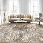 LOONGRUG 5x8 Area Rug Washable Neutral Modern Living Room Rugs Brown Black | - Image 5