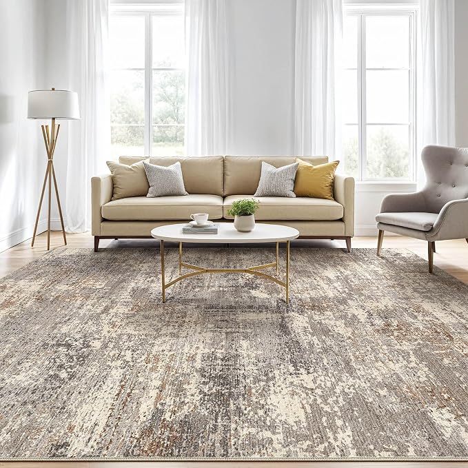 LOONGRUG 7x10 Area Rug Washable Large Neutral Modern Living Room Rugs | - Image 5