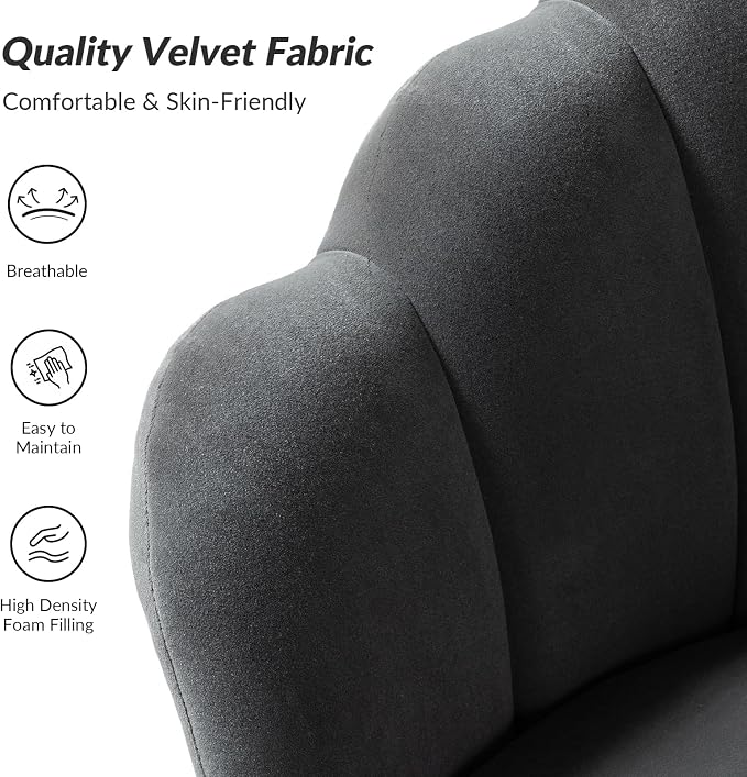 HULALA HOME Modern Velvet Accent Chairs Set of 2 - Image 4